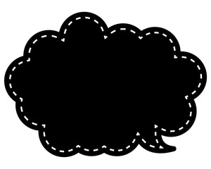 シンプルなカラーの吹き出し　丸みのある雲形