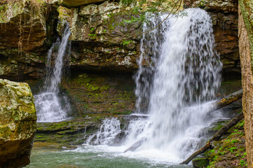 A Waterfall Downstream from Hemlock Falls on Daniel Creek along Gulch Trail in Cloudland Canyon...