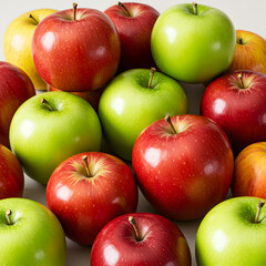 Fresh Red and Green Apples in Natural Light