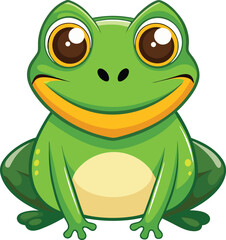 Cute Green Amphibian Character Design.