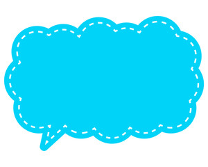 シンプルなカラーの吹き出し　細長い雲形