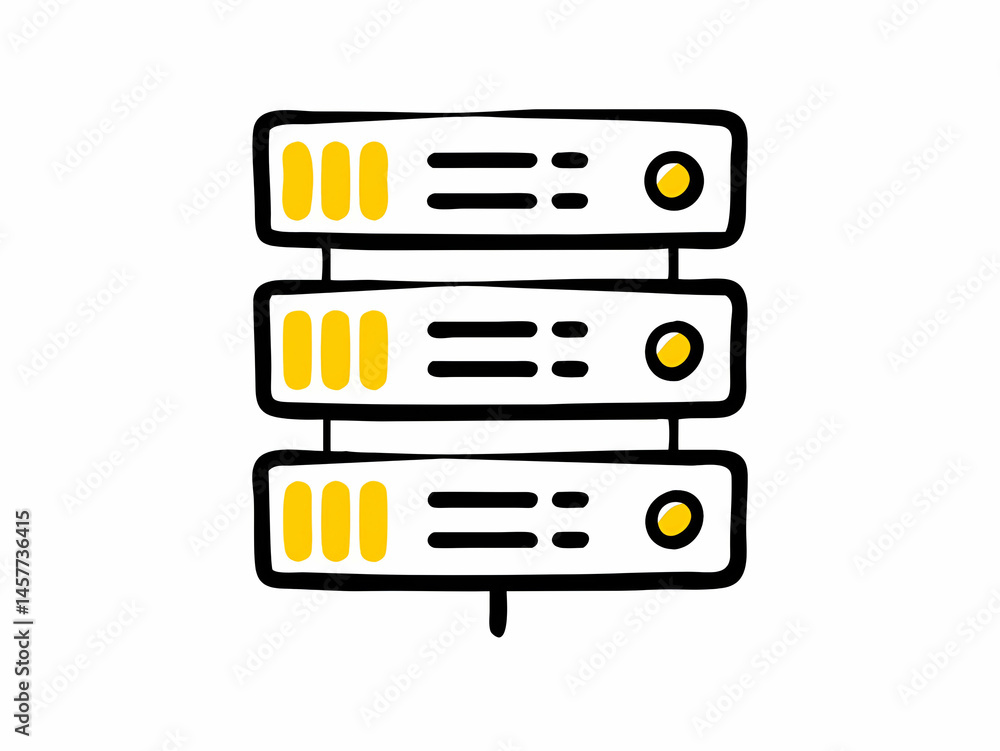Poster server rack illustration computer data storage system