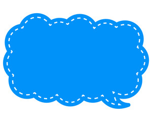 シンプルなカラーの吹き出し　細長い雲形