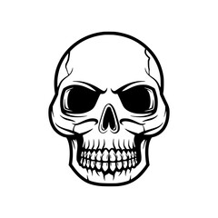 Fototapeta premium Black Silhouette Skull Graphic Illustration