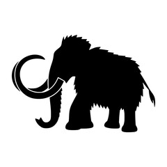 Obraz premium Silhouette Mammoth - Black Animal Icon