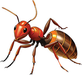 Hyper Realistic Ant Macro Photography with Detailed Anatomy and Shiny Exoskeleton.