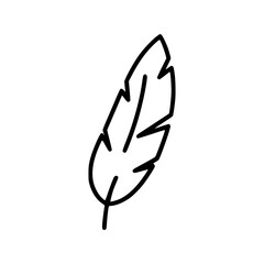 Simple Feather Illustration - Line Art