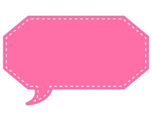 シンプルなカラーの吹き出し　細長い八角形