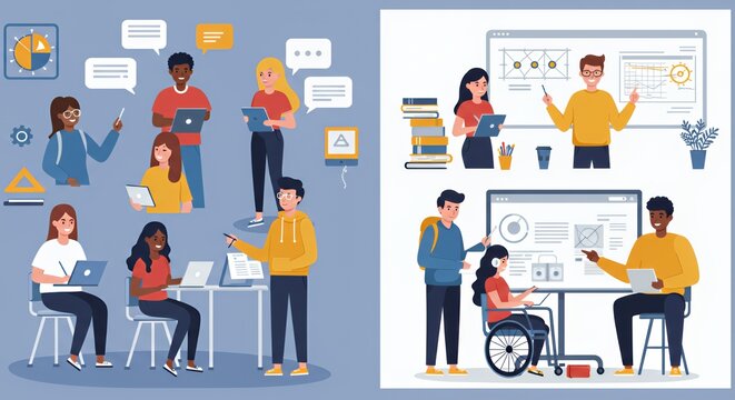 Collaborative Learning: Diverse Students Working Together on Projects