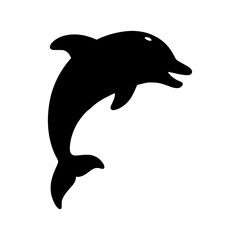 Fototapeta premium Silhouette Dolphin Jumping