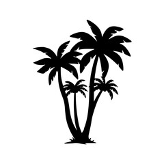 Obraz premium Palm Tree Silhouette Tropical Vector