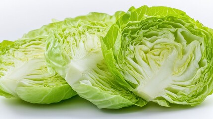 Obraz premium Fresh green cabbage on white background