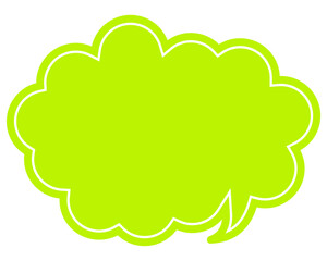 シンプルなカラーの吹き出し　丸みのある雲形