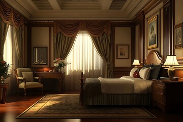 Luxurious Classic Bedroom Interior. (11)