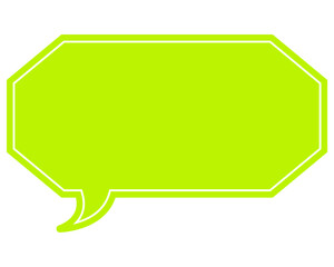 シンプルなカラーの吹き出し　細長い雲形