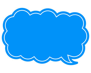 シンプルなカラーの吹き出し　細長い雲形