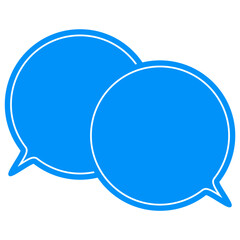 シンプルなカラーの吹き出し　重なる会話