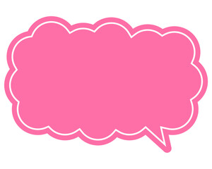 シンプルなカラーの吹き出し　細長い雲形