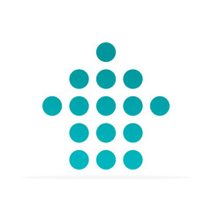 Up arrow icon, colored flat vector. Modern and minimalist design.