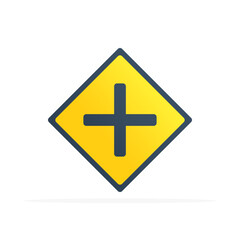 Road junction icon, colored flat vector. Modern and minimalist design.