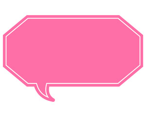 シンプルなカラーの吹き出し　細長い雲形