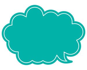 シンプルなカラーの吹き出し　丸みのある雲形