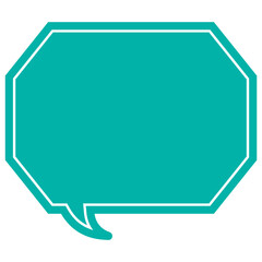 シンプルなカラーの吹き出し　角のある八角形