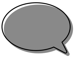 シンプルな線がずれた吹き出し　丸形