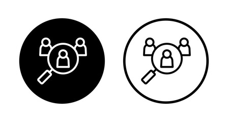 Hiring icon logo design. Search job vacancy sign and symbol. Human resources concept. Recruitment