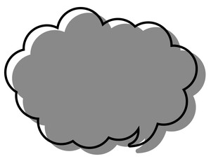 シンプルな線がずれた吹き出し　丸みのある雲形