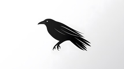 Obraz premium Sleek Raven Logo Design for Fashion Brand - Creative and Minimalistic Vector Illustration