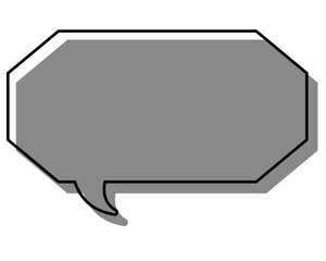 シンプルな線がずれた吹き出し　細長い八角形