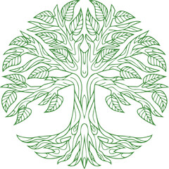 Elegant creative tree and leaf design of color