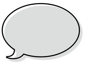 シンプルな線がずれた吹き出し　丸形