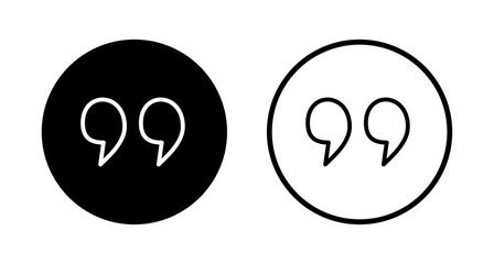 Quote icon logo design. Quotation mark sign and symbol