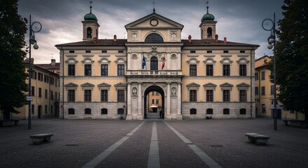 Fototapeta premium Italian Architecture on Piazza LibertÃ&nbsp; in Udine Italy