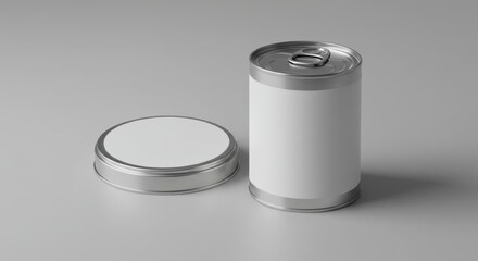 Metal Can with Lid Mockup