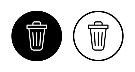 Trash icon logo design. trash can icon. delete sign and symbol.