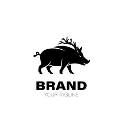 Boar Logo. Boar Logo Design. Boar Logo Brand. Boar Logo Vector Design Isolated on White Background