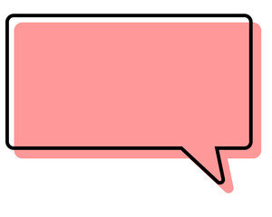 シンプルな線がずれた吹き出し　四角形