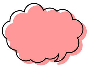 シンプルな線がずれた吹き出し　丸みのある雲形