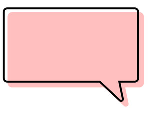 シンプルな線がずれた吹き出し　四角形