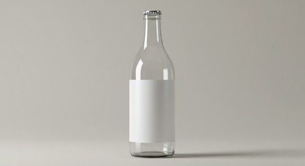 Glass Bottle with Blank Label
