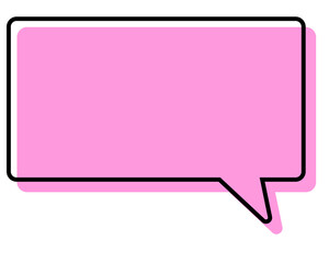 シンプルな線がずれた吹き出し　四角形