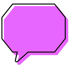 シンプルな線がずれた吹き出し　角のある八角形