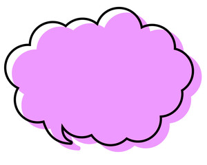 シンプルな線がずれた吹き出し　丸みのある雲形