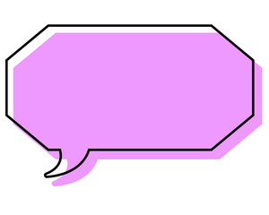 シンプルな線がずれた吹き出し　細長い八角形