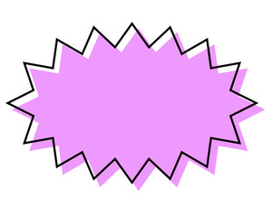 シンプルな線がずれた吹き出し　細長いギザギザした形