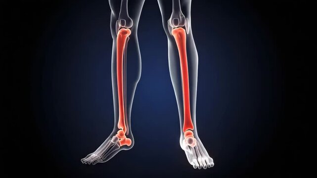 Detailed human leg bones illustration