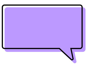 シンプルな線がずれた吹き出し　四角形